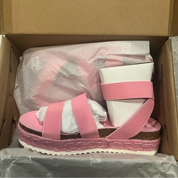 Steve Madden Kids Pink Sandals Girl’s Size 3, New in Box - Picture 9 of 11